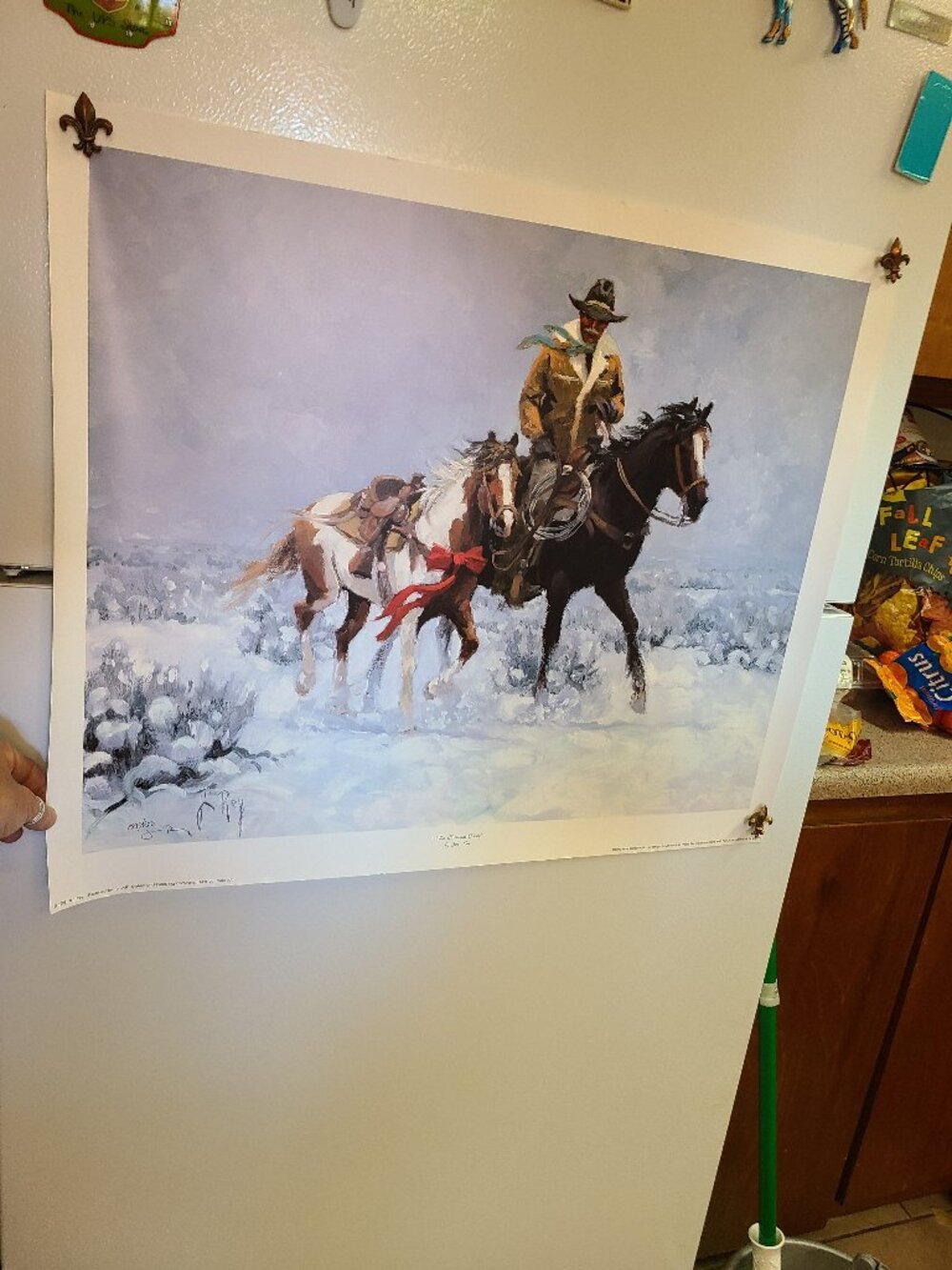 The Christmas Pony By Jim Rey Horse Print 26" x 22" Signed Limited Edition #785